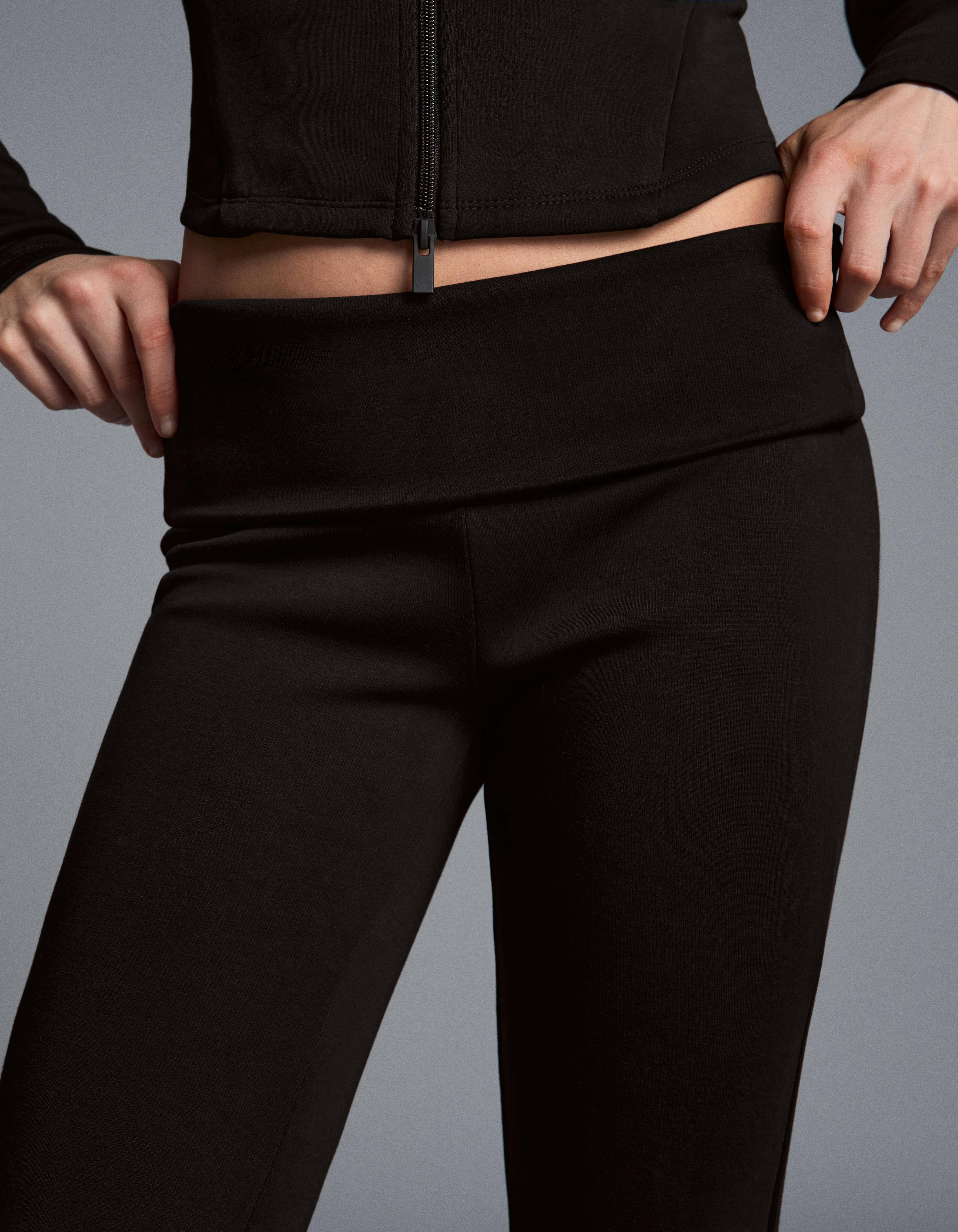 Flared modal trousers — Black