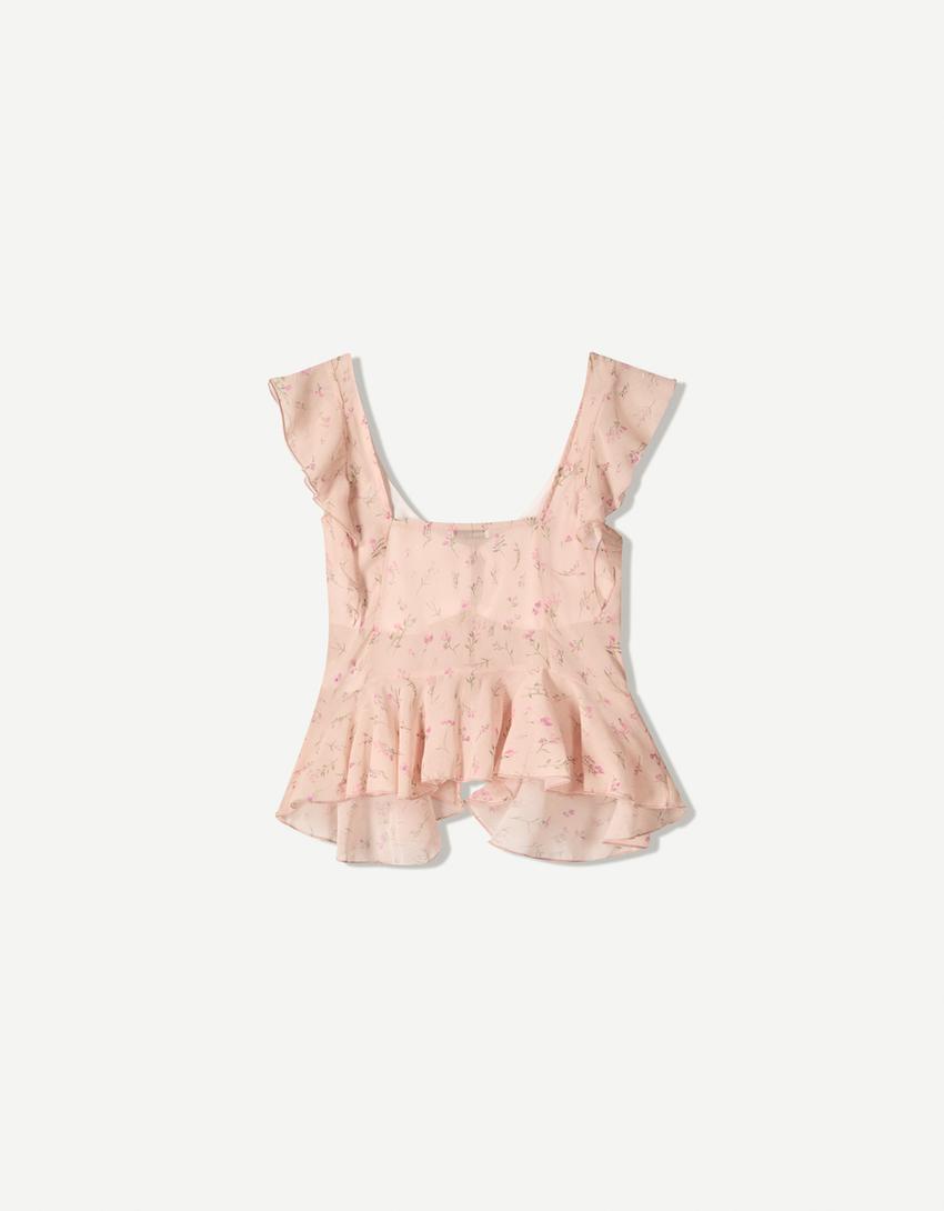 Top à volants-Multicouleur-5
