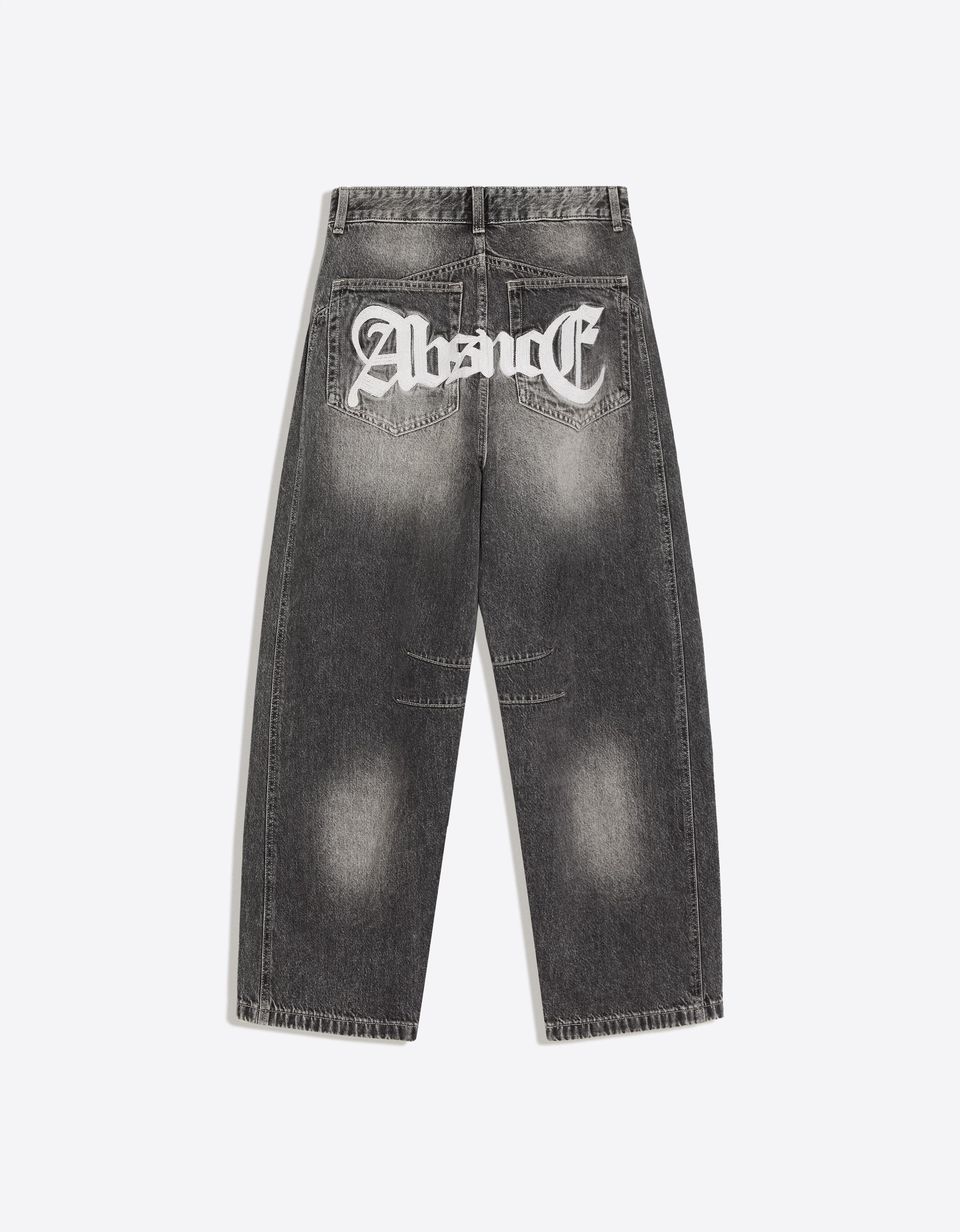 Jeans with back embroidery — Grey