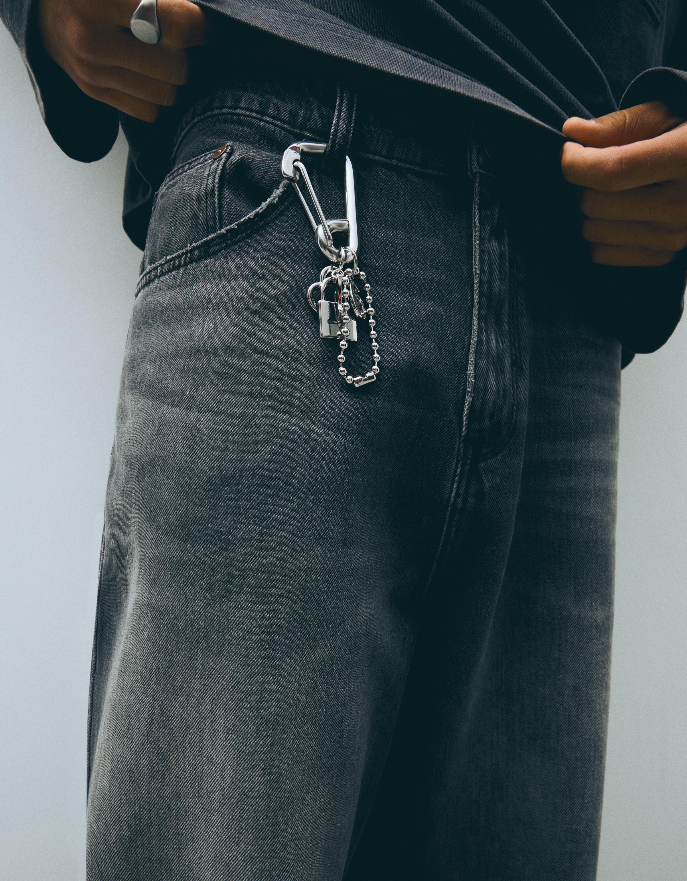 Padlock key ring — Silver