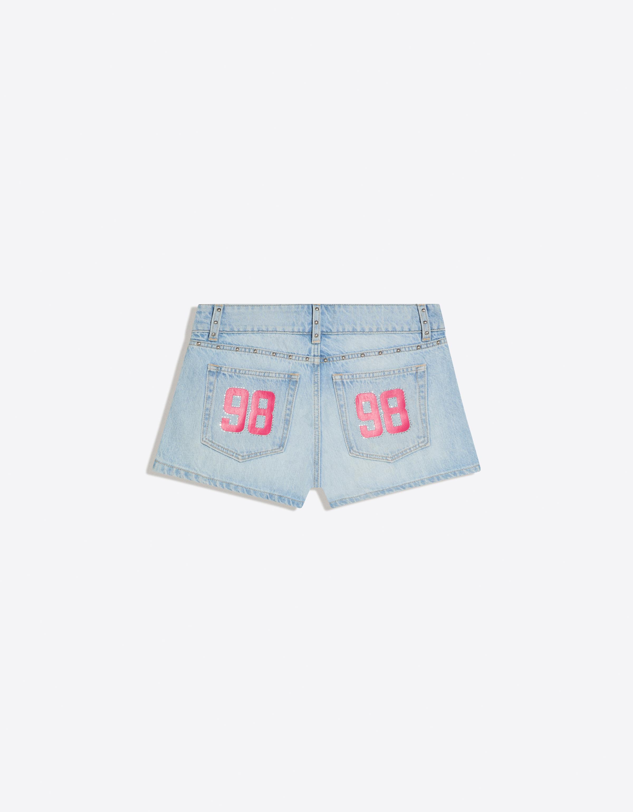 Denim print shorts