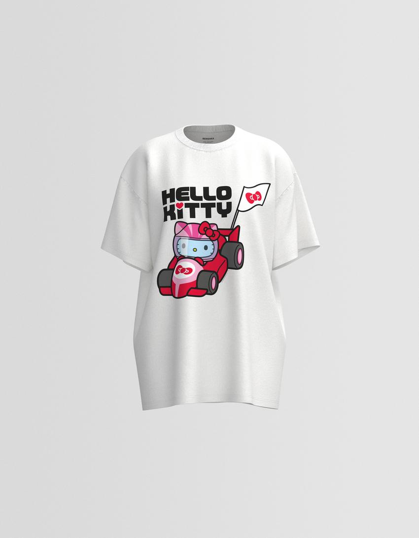 T-shirt Hello Kitty manches courtes-Blanc cassé