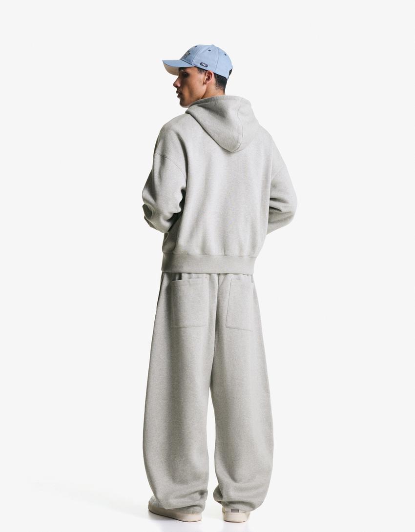 Balloon fit trousers-Grey-2