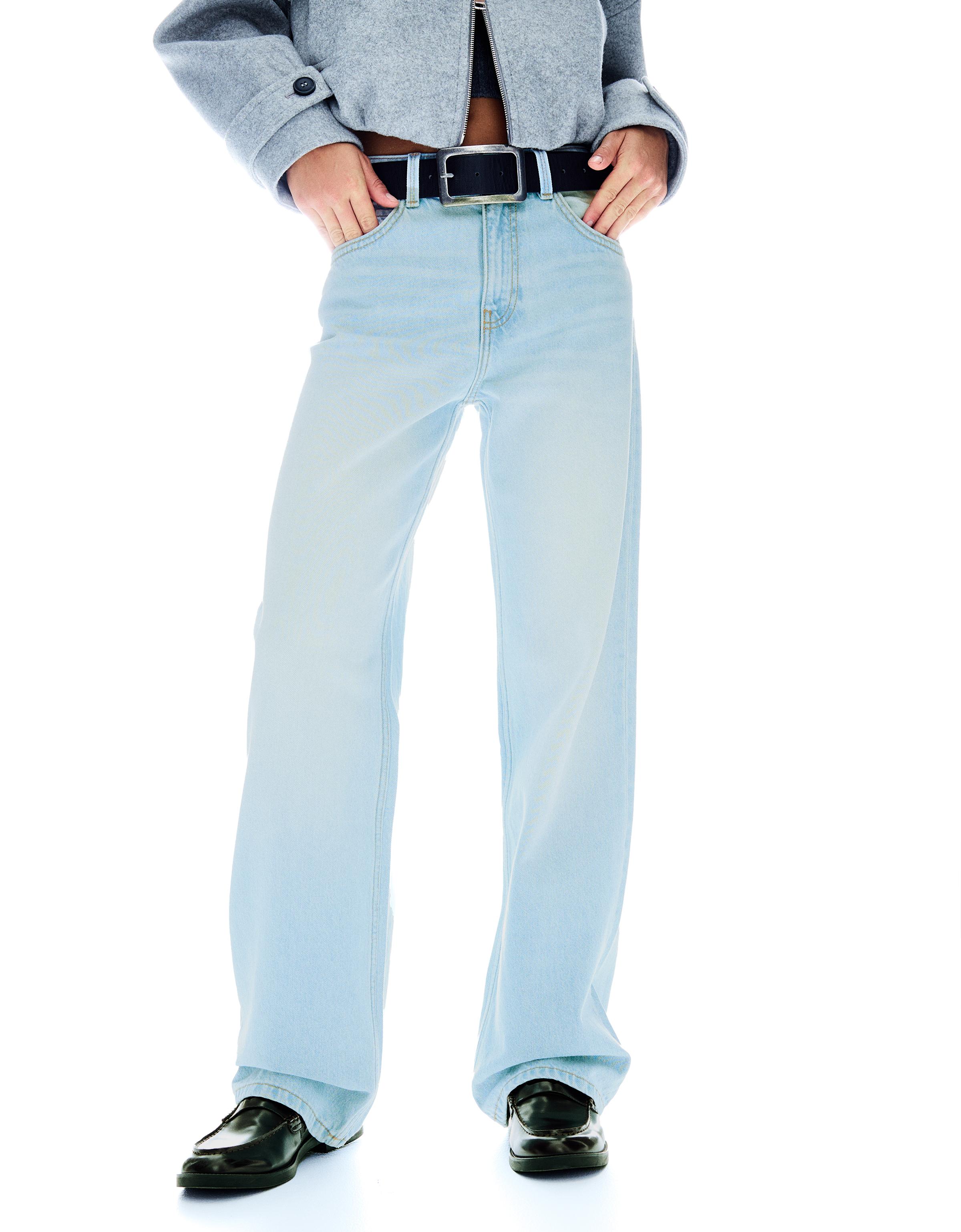 Yüksek bel straight fit geniş paça jean - Görsel 100