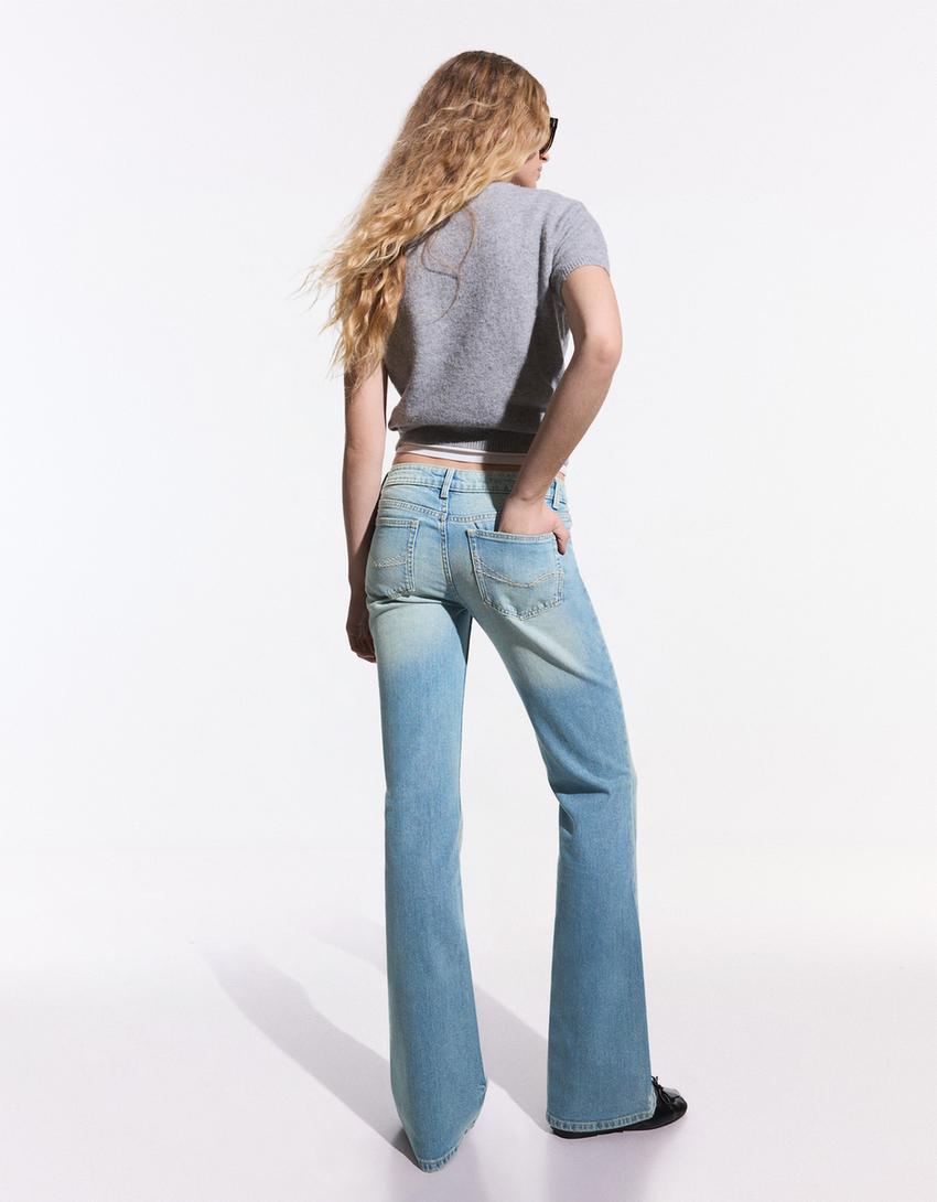 Low-rise boot-cut jeans-Light blue