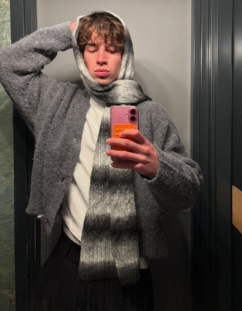 Knit jacket-Dark grey