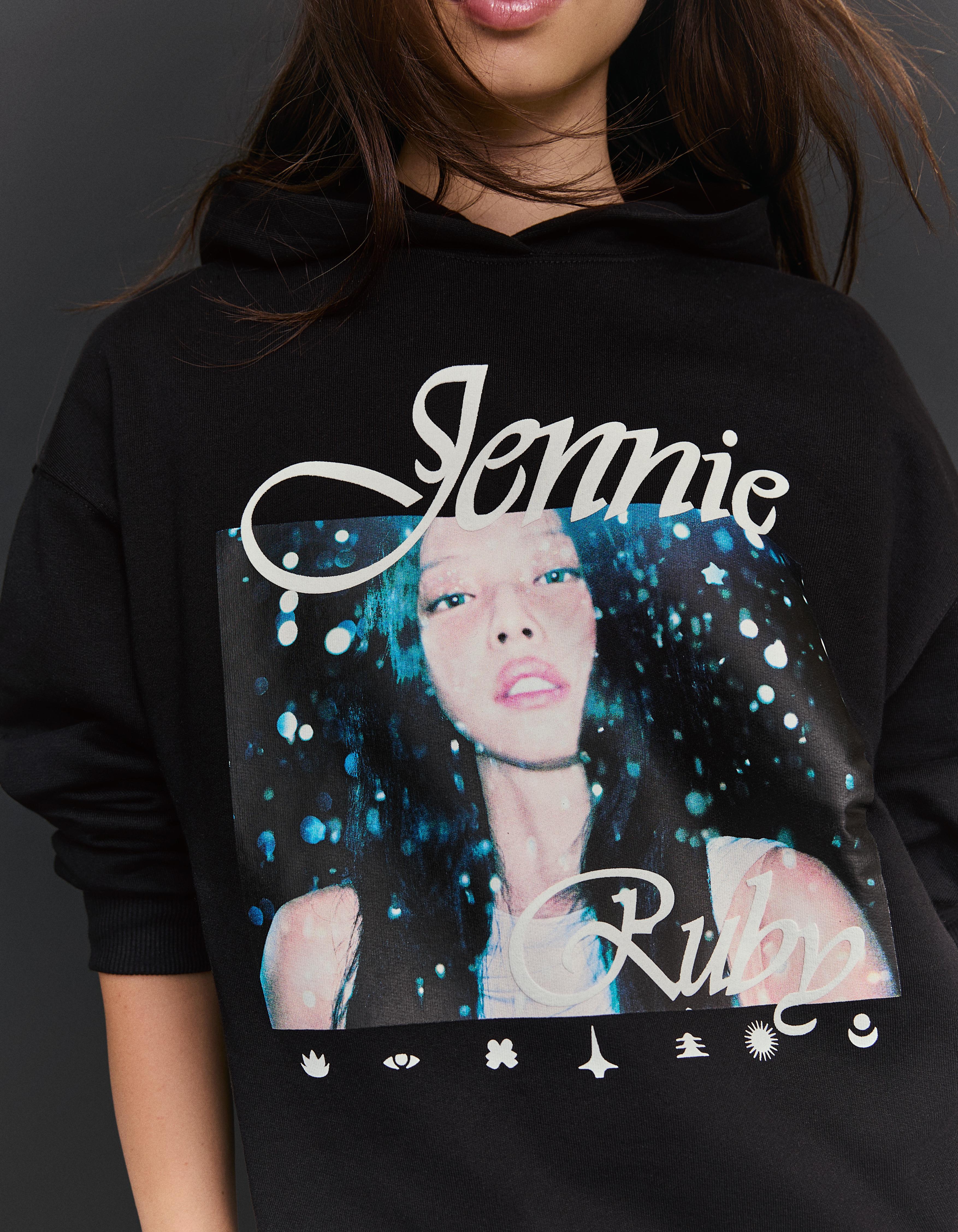 Jennie Ruby print hood sweatshirt with hood sweatshirt