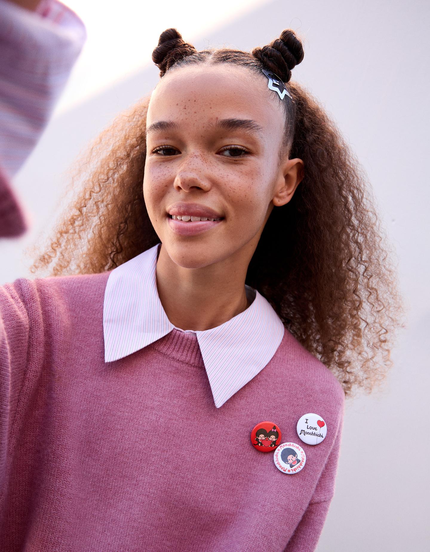 Bershka zestaw 7 ptytek monchhichi czerwony