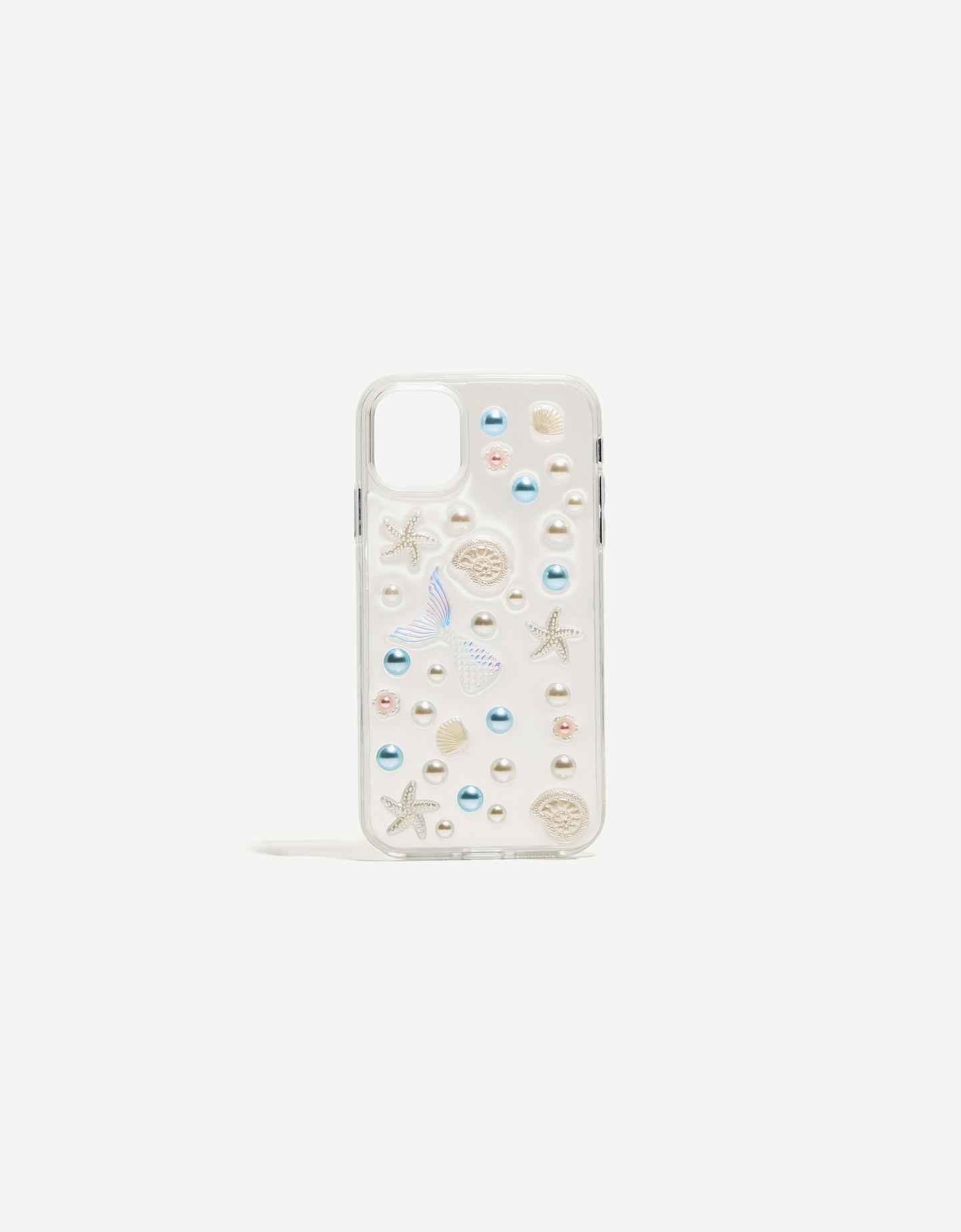 Bershka Carcasa Iphone Conchas Mujer Iphone 12 / Pro Azul