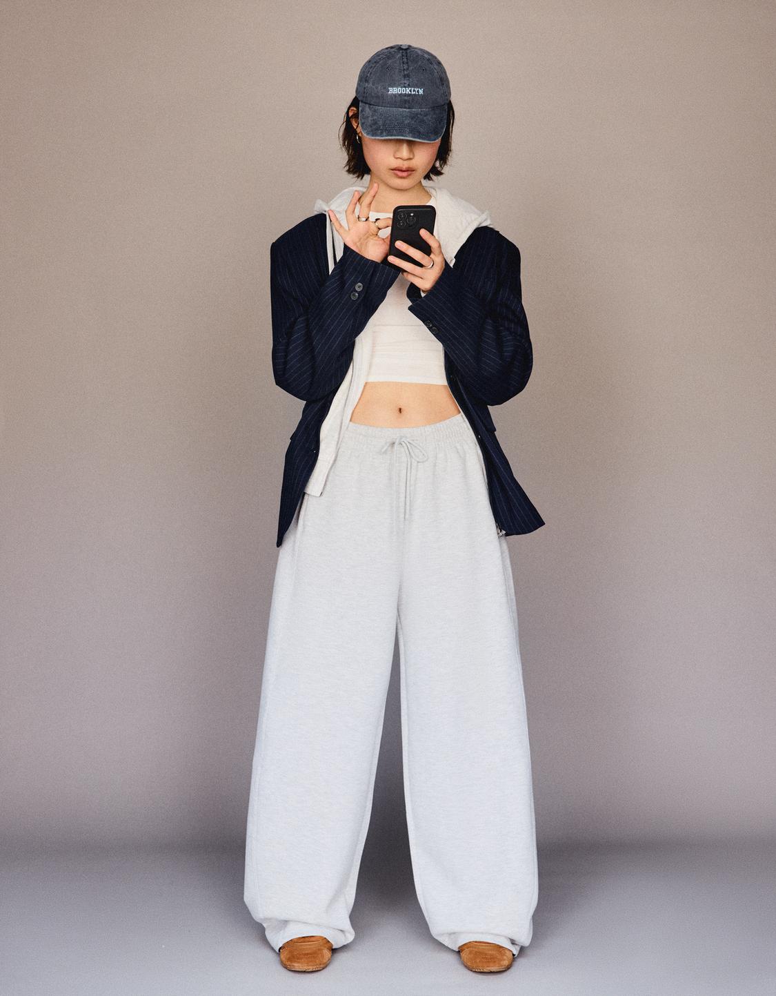 Plush barrel trousers