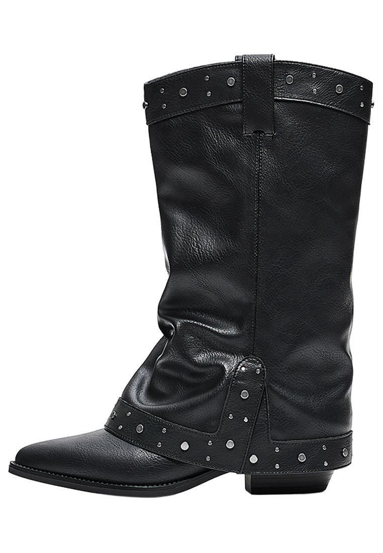 Cowboy trouser boots — BLACK