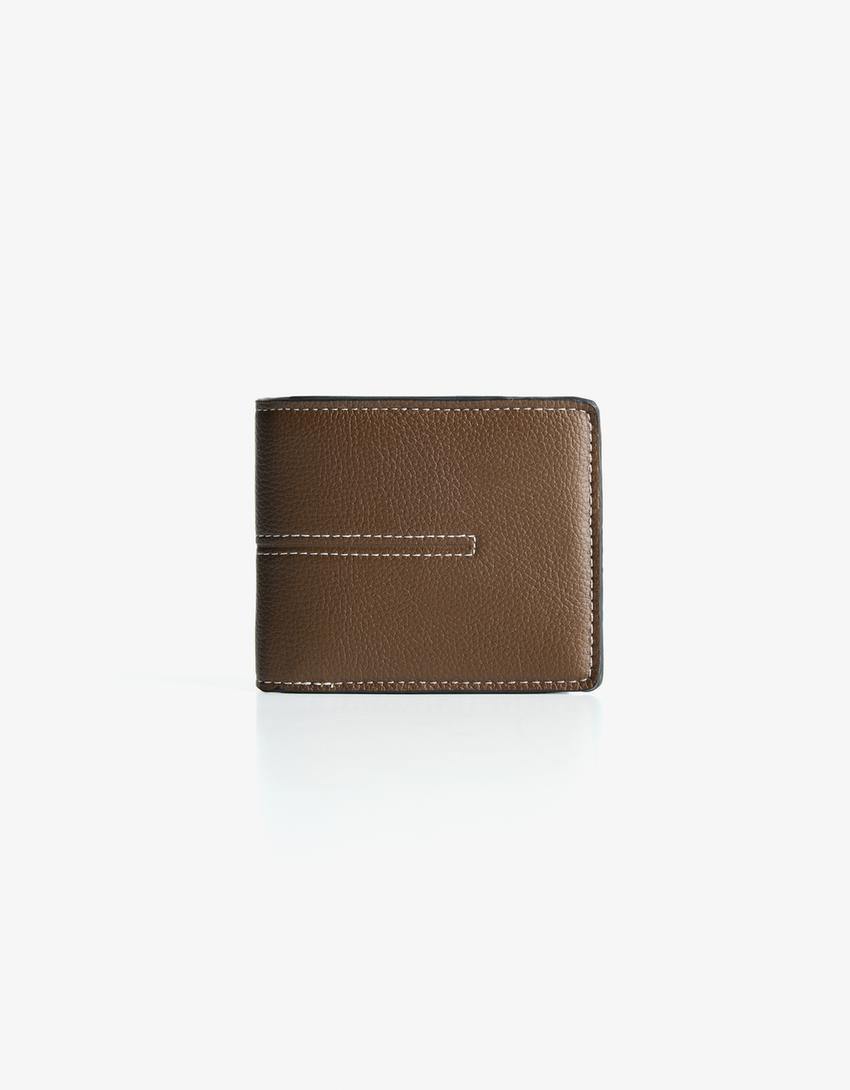 Cartera efecto piel-Marrón-0