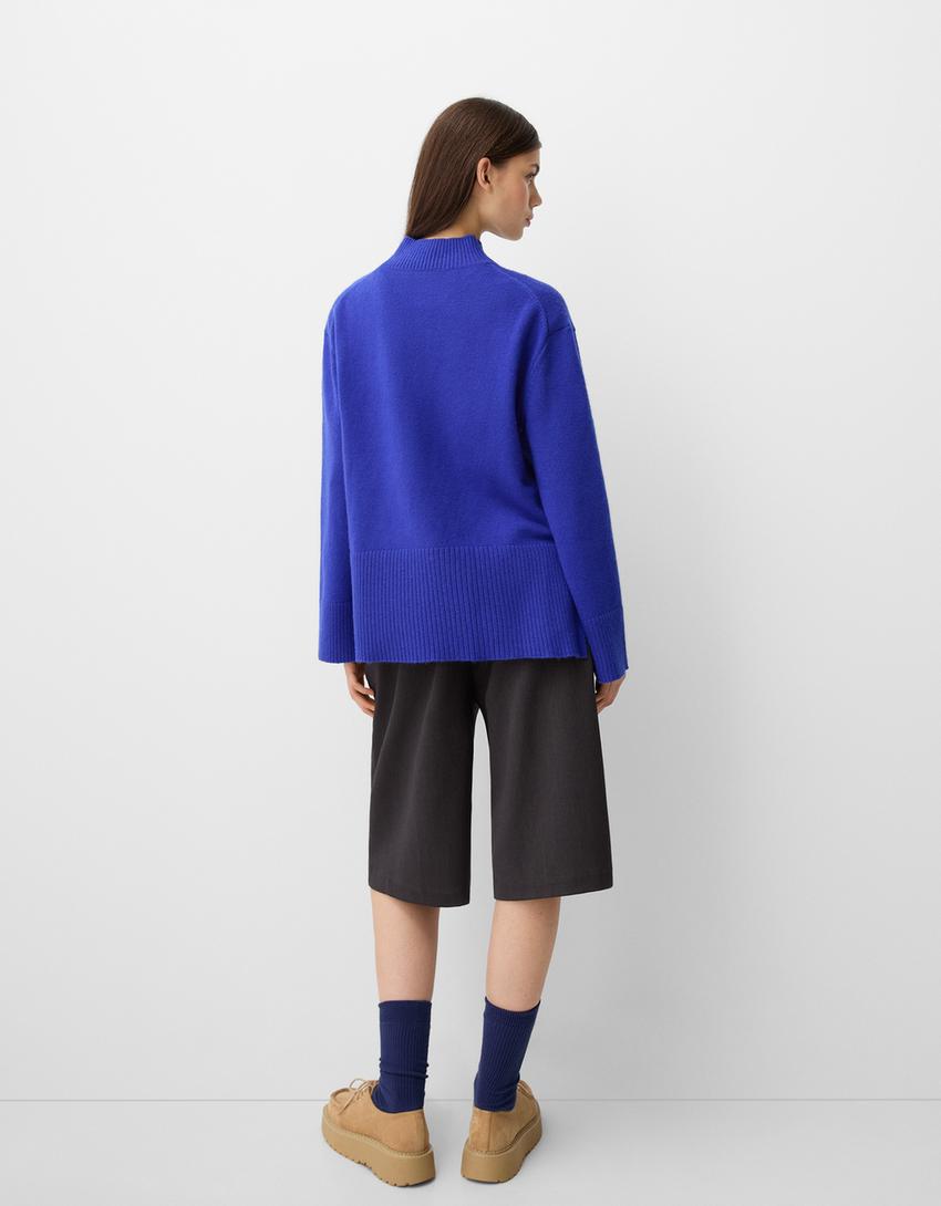 Rollkragenpullover-Blau-1