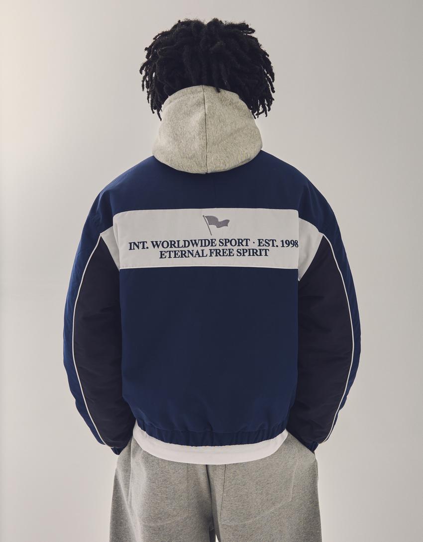 Cazadora sport print-Marino