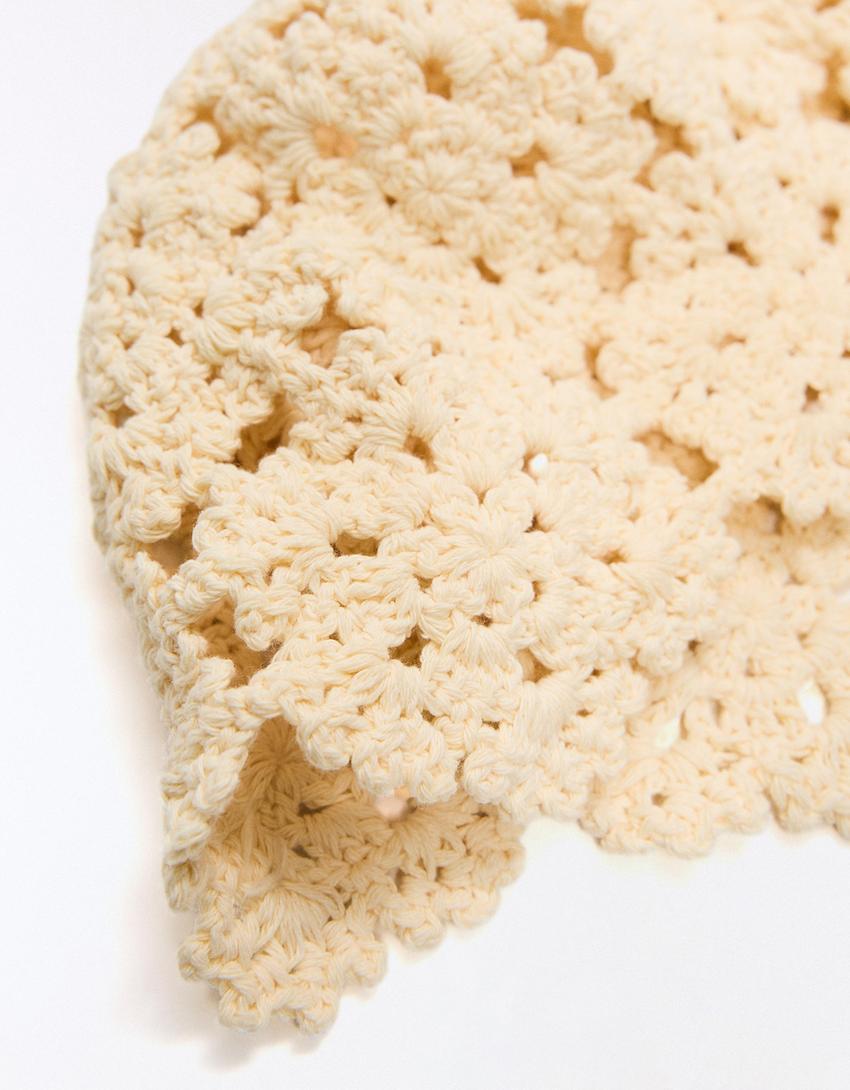 Knit cap-Cream