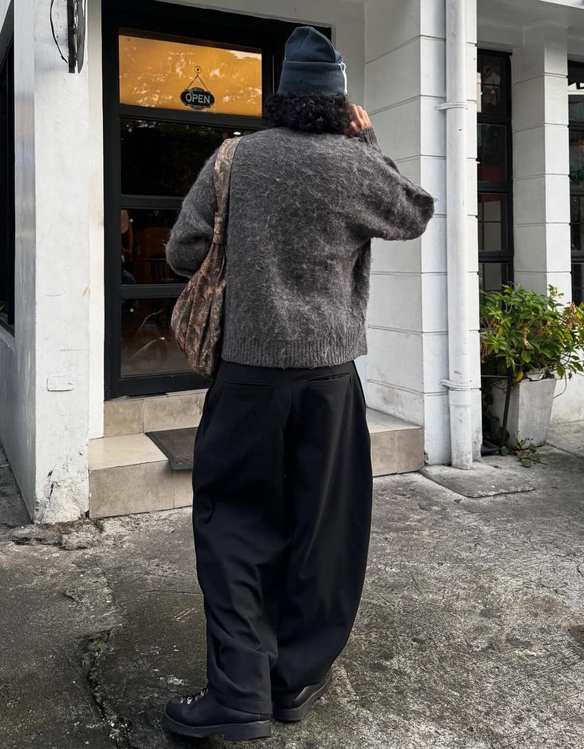 Camisola com efeito escovado-Cinzento-escuro