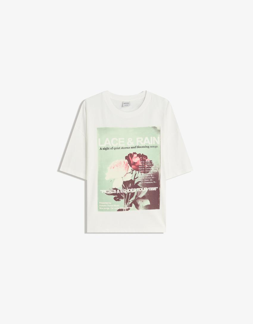 T-shirt manga curta oversize estampado-Gelo-3