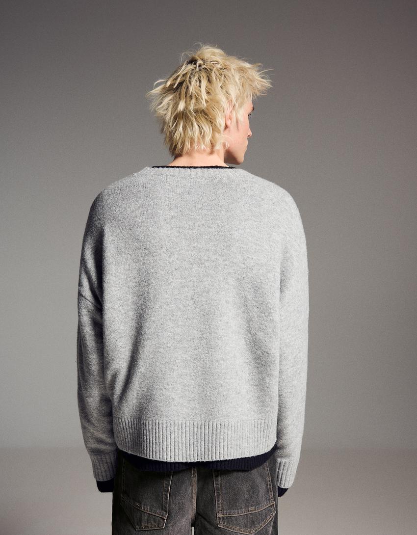 Cropped jumper-Grey