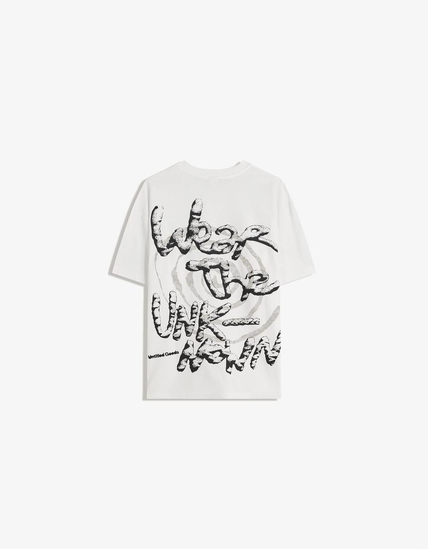 Short sleeve T-shirt with print-White-5