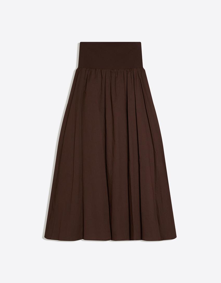 Rok midi-Cokelat