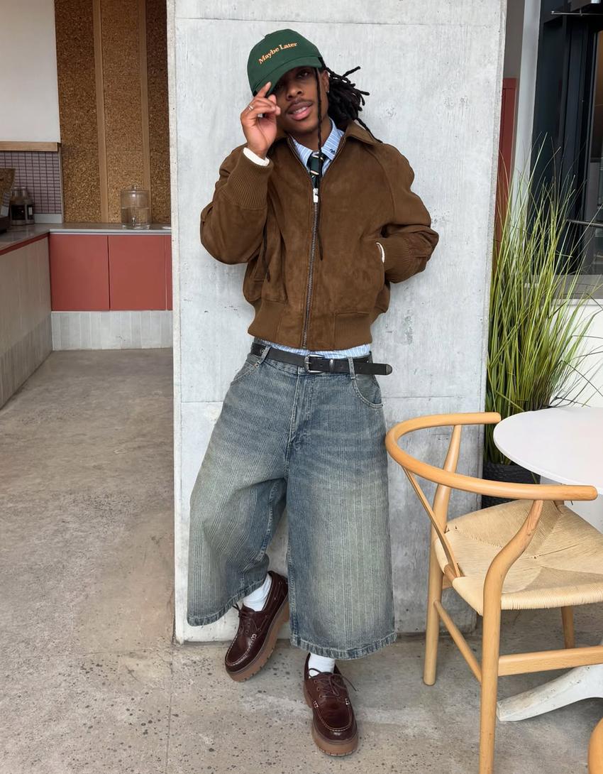 Süet görünümlü ceket-Kahverengi