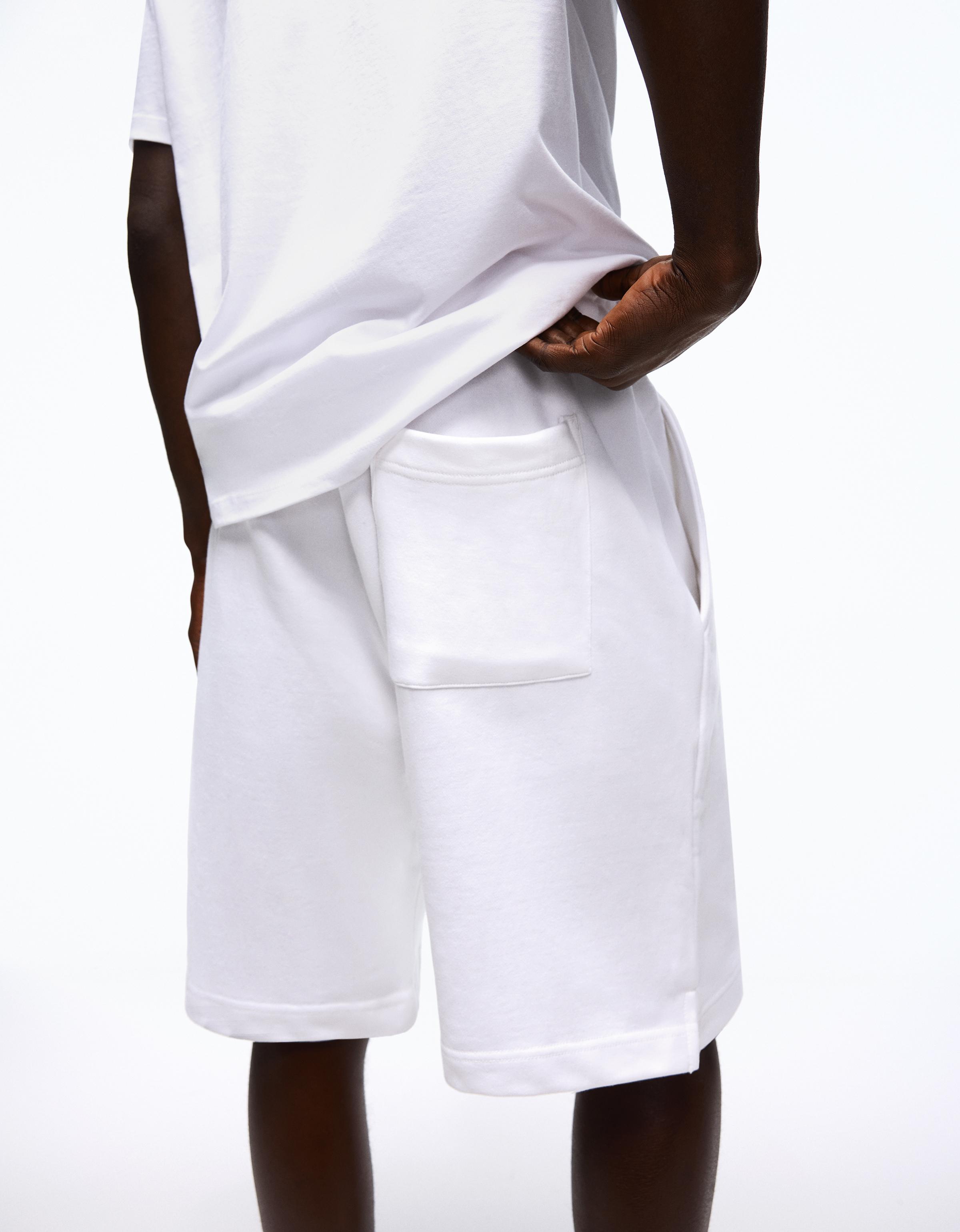 Plush Bermuda shorts — White