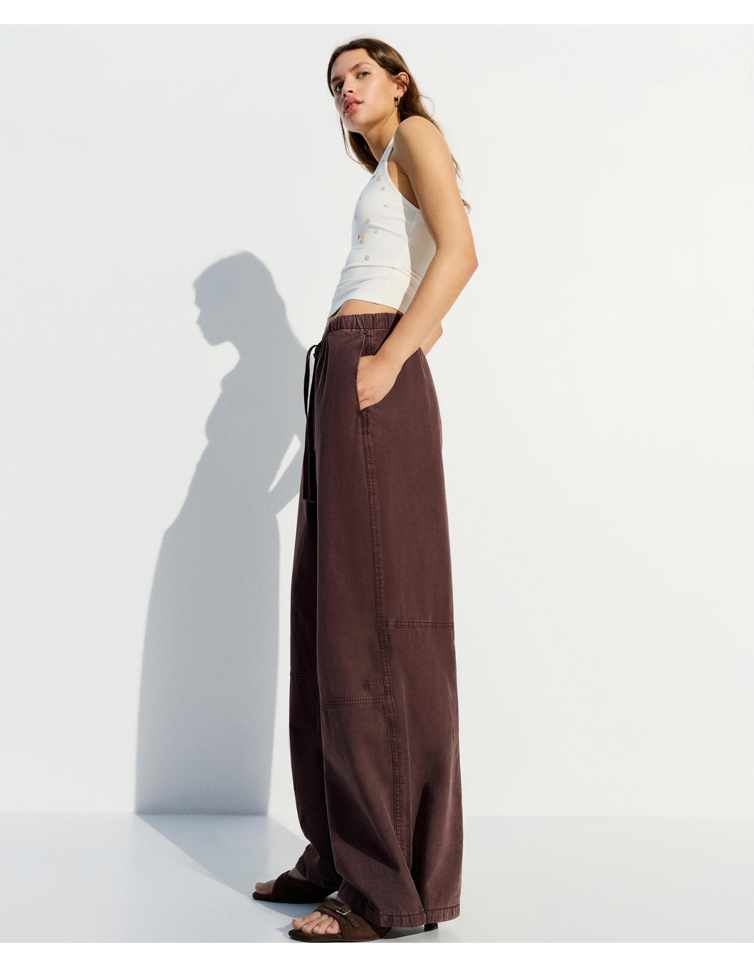 Düşük bel wide balloon fit jean - Görsel 18