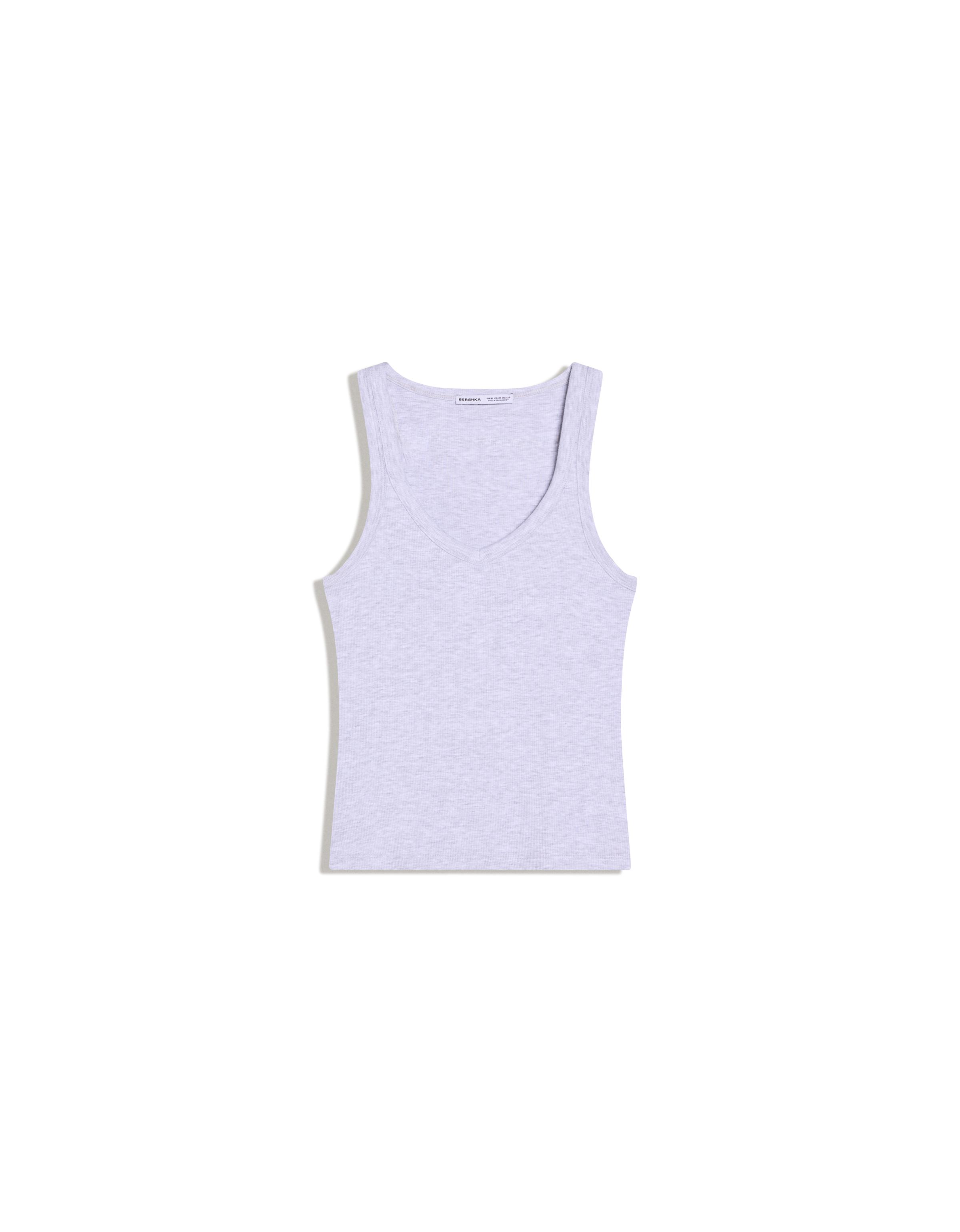V-neck strappy vest top — Grey