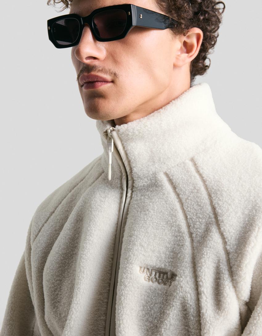 Faux shearling jacket-Cream