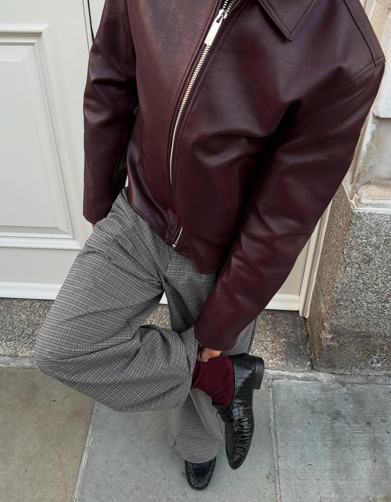 Baggy checked trousers — Mixed gray