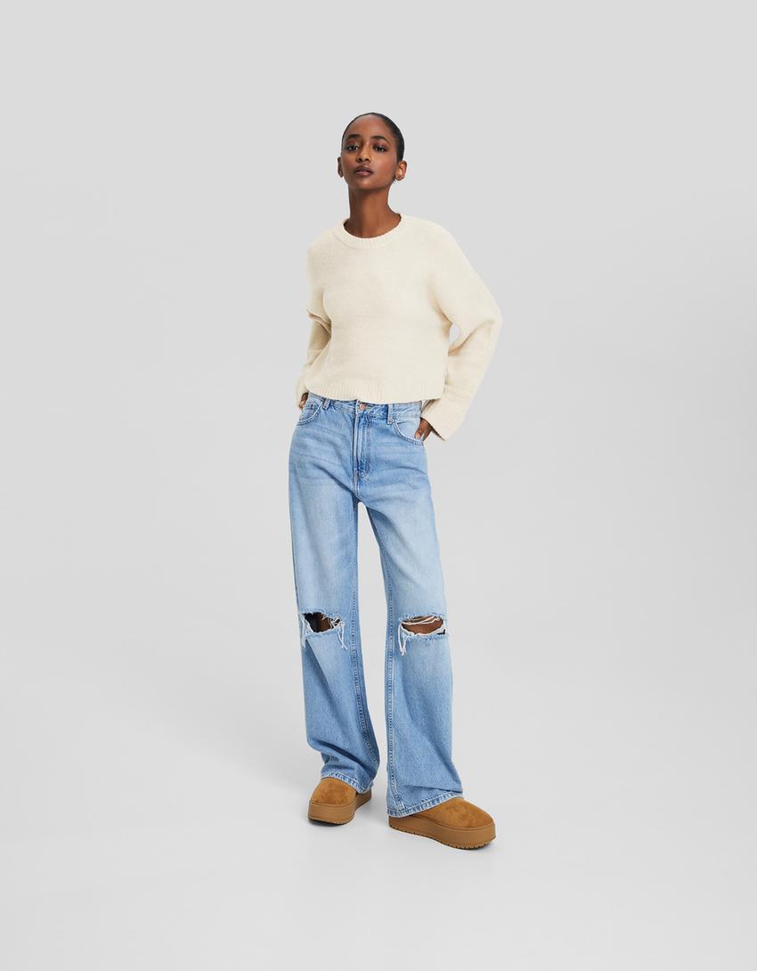 Pull court col rond-Sable-3