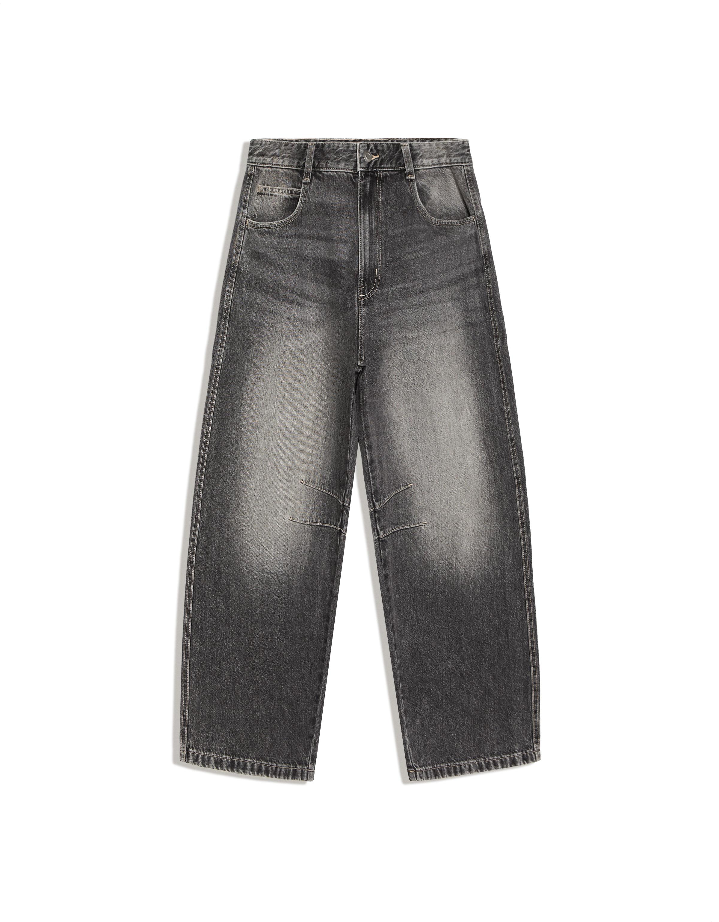 Jeans with back embroidery — Grey
