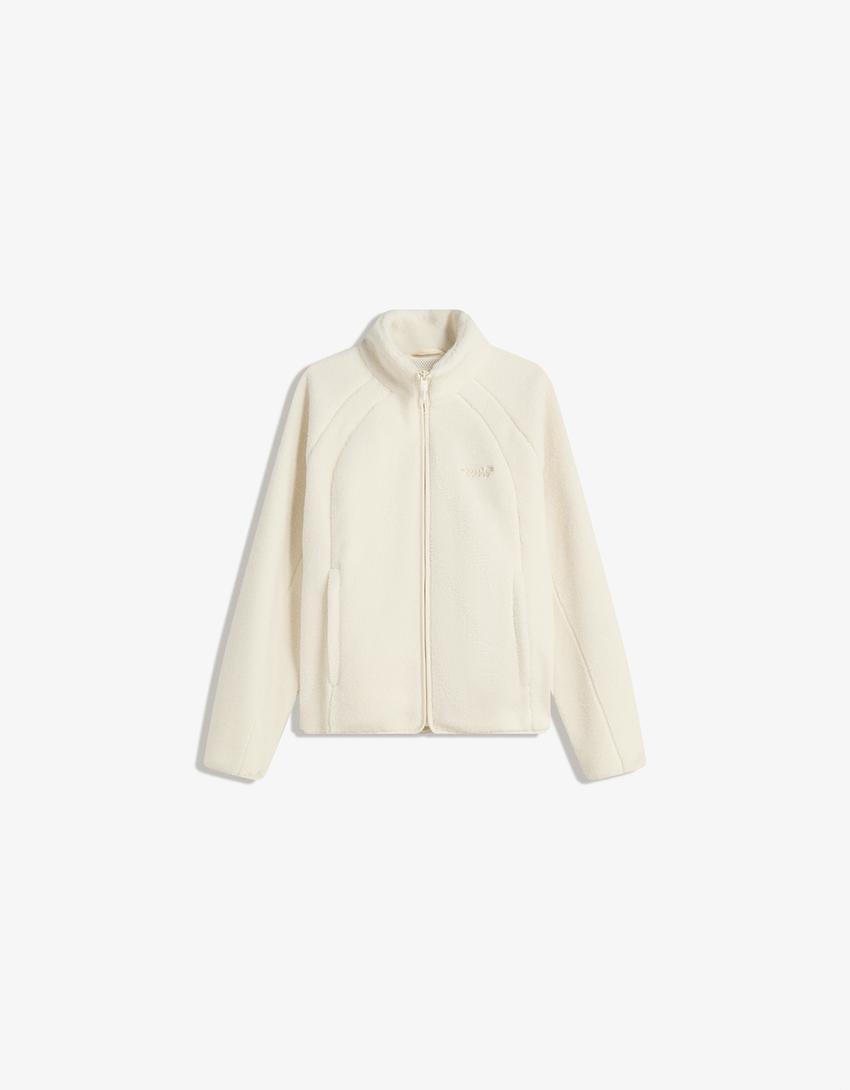 Faux shearling jacket-Cream