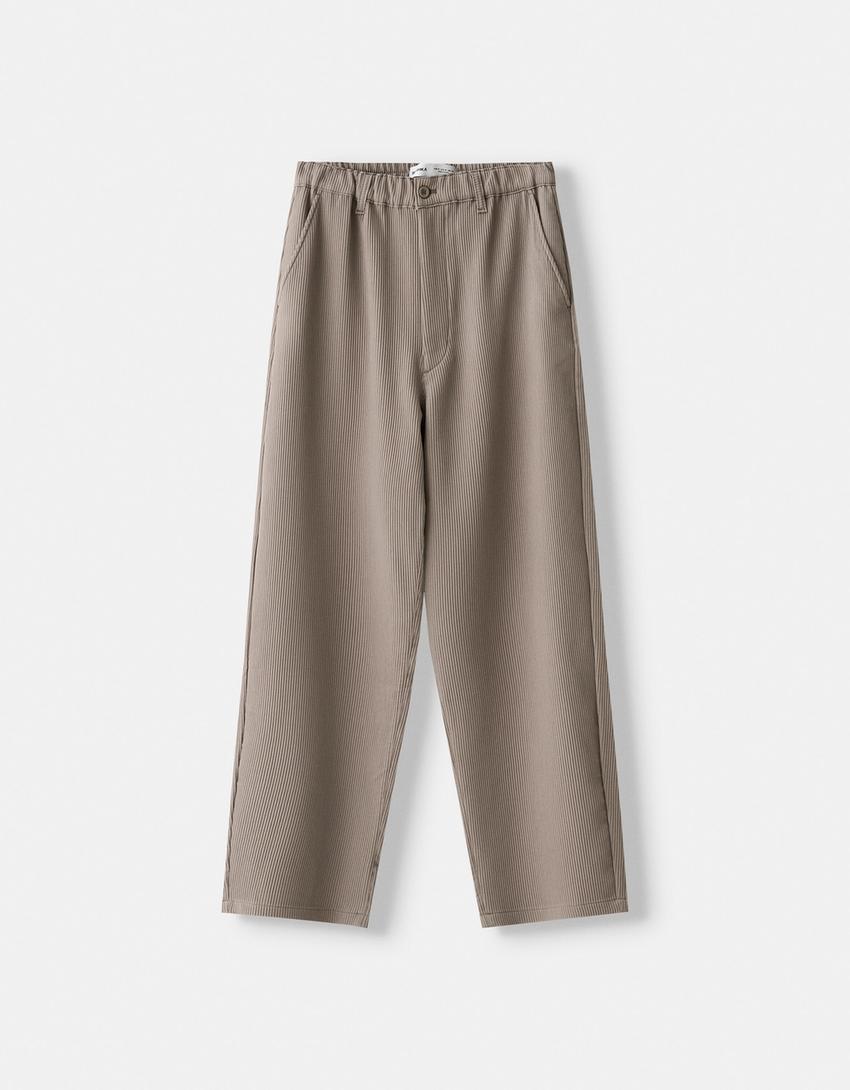 Ensemble chemise et pantalon plissé-Sable-6