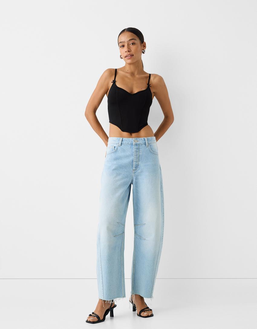 توب كورسيه بحمالات وعُقد-أسود-3