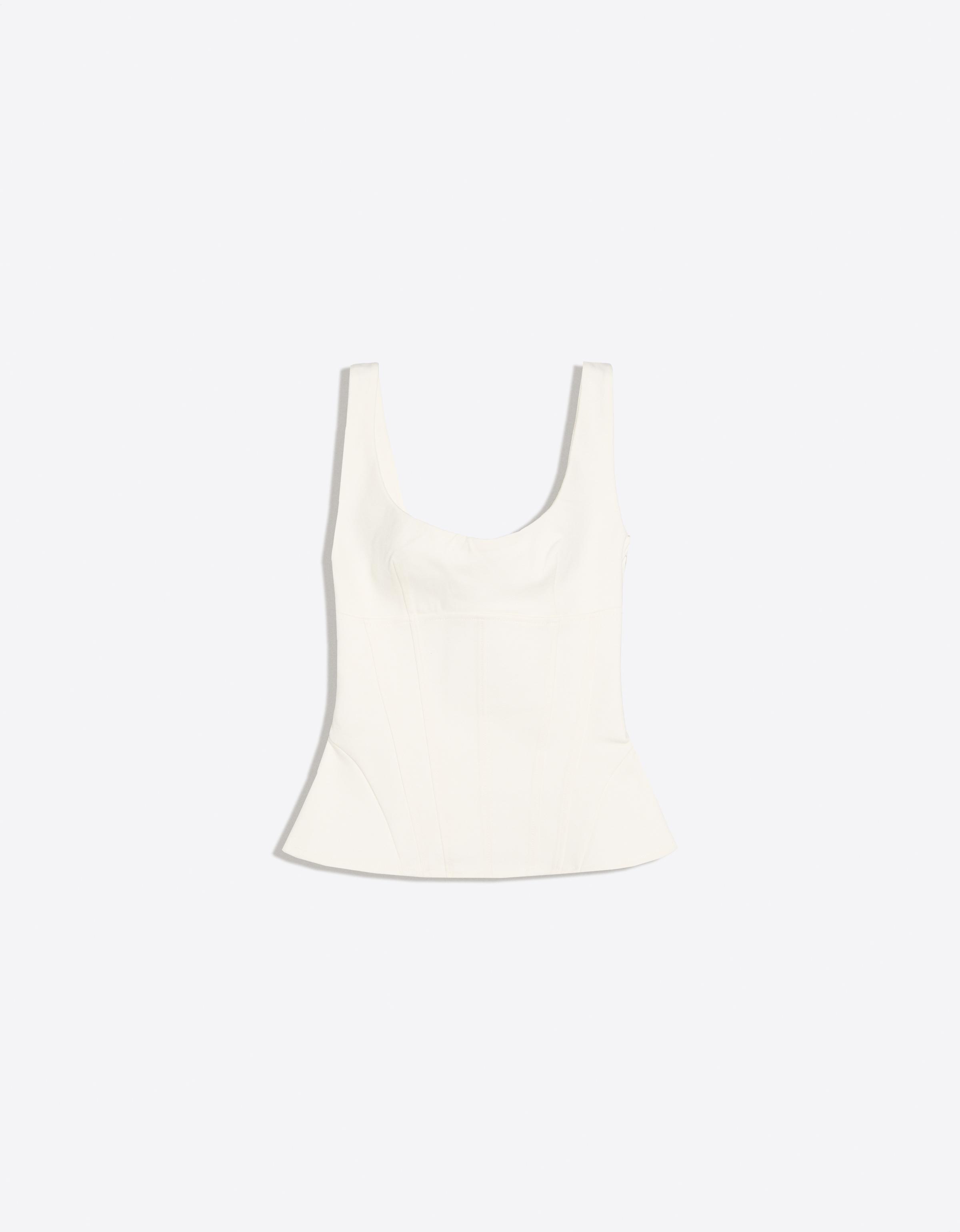 Structured tie-back top — White