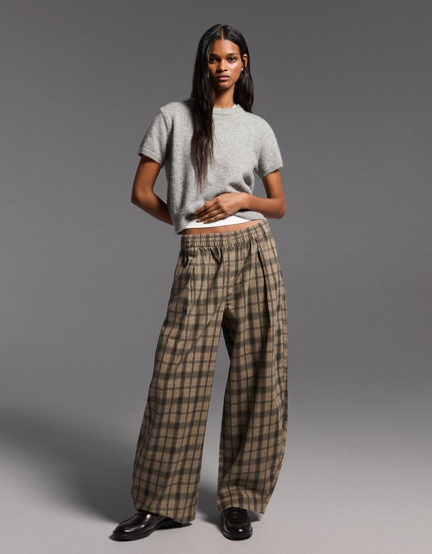 Jersey manga corta cuello redondo-Gris