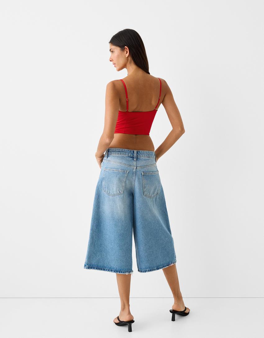 توب كورسيه بحمالات وعُقد-أحمر-1