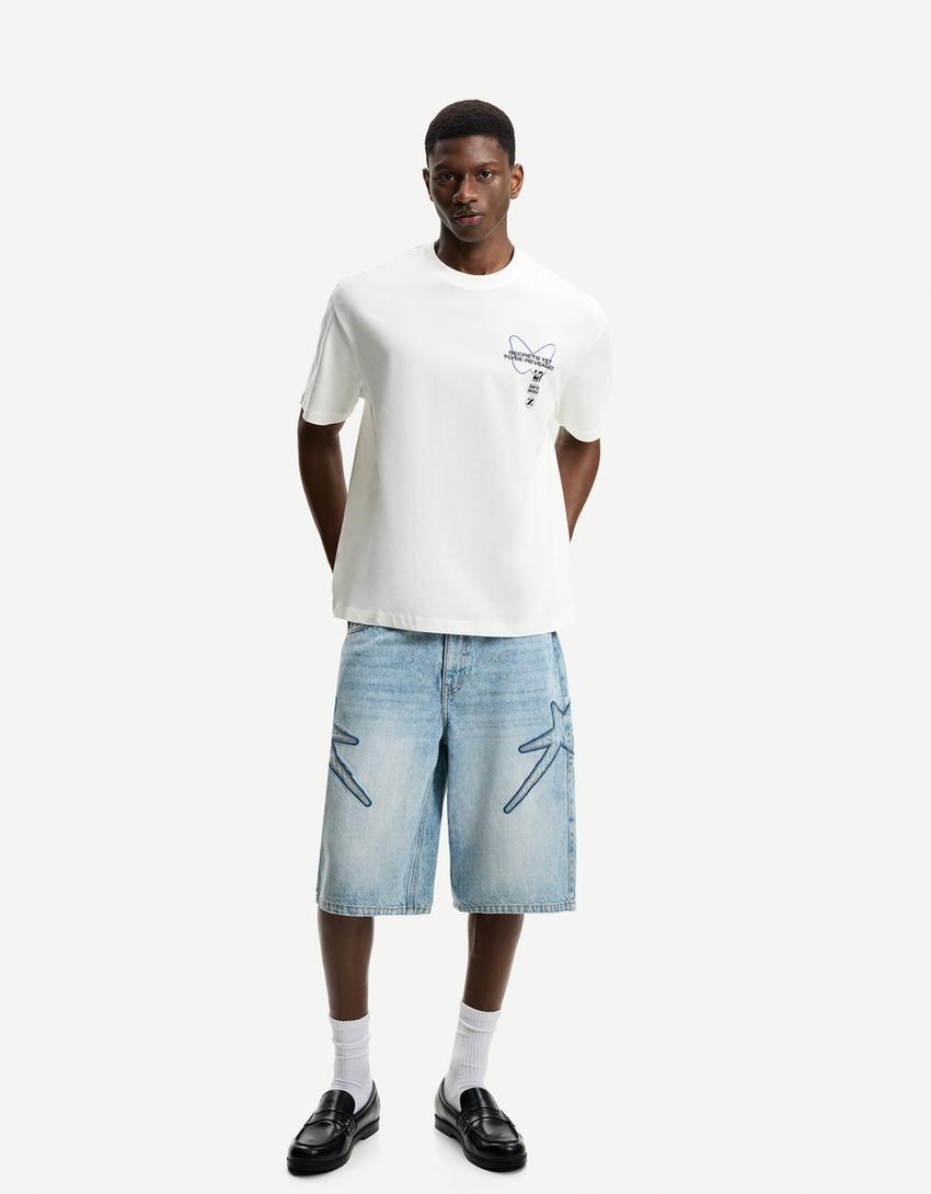 Kortærmet T-shirt med print-Off-white-3