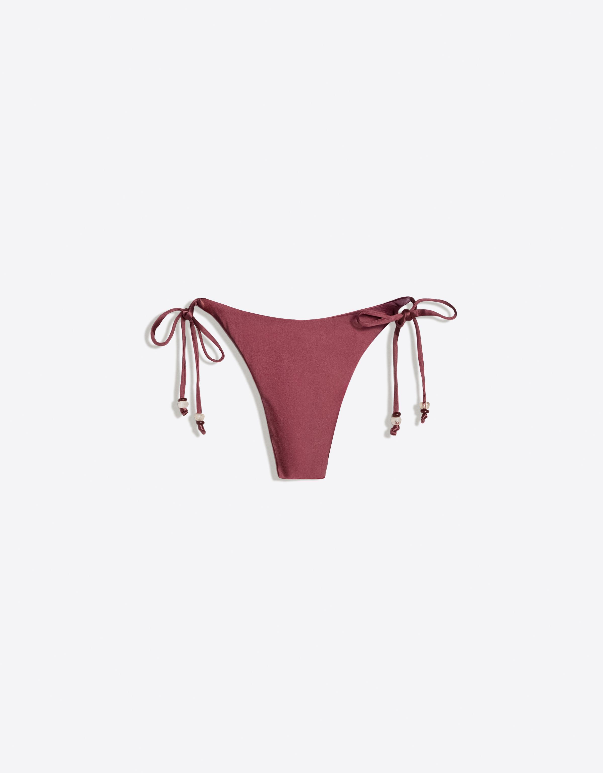 Satin bikini bottoms — Maroon
