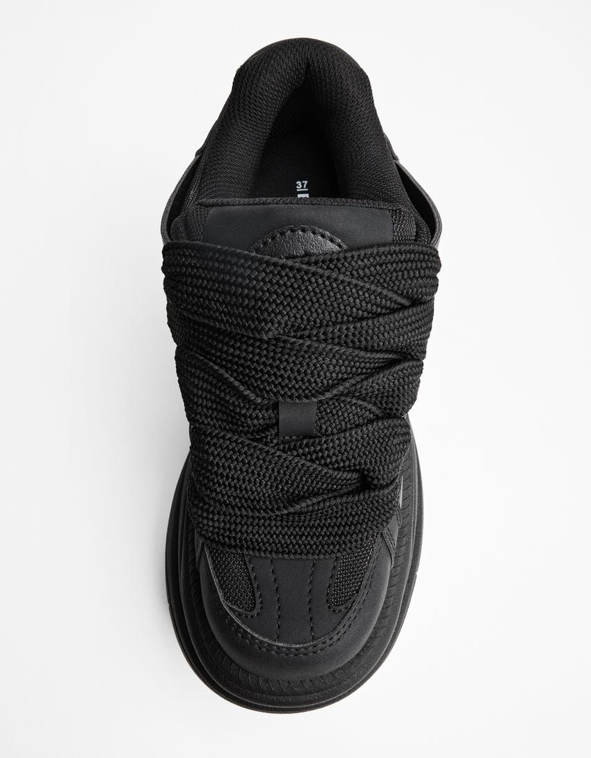 Buty sportowe na platformie XL-Czarny-1