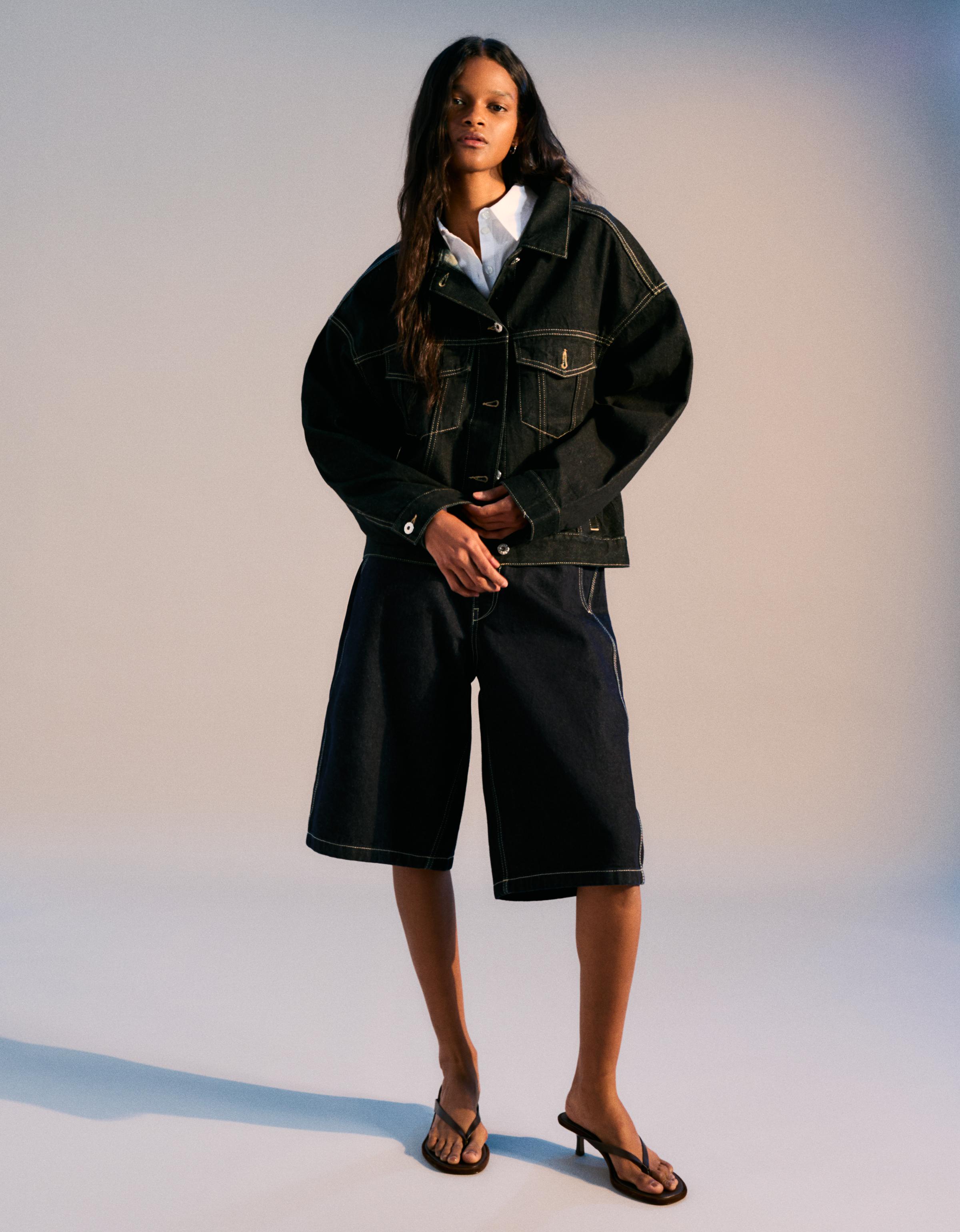 スペイン発☆Bershka♪バルーンデニムジャケット Balloon denim jacket - Women | Bershka