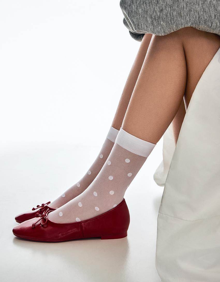 Polka dot plumetti socks-Brown