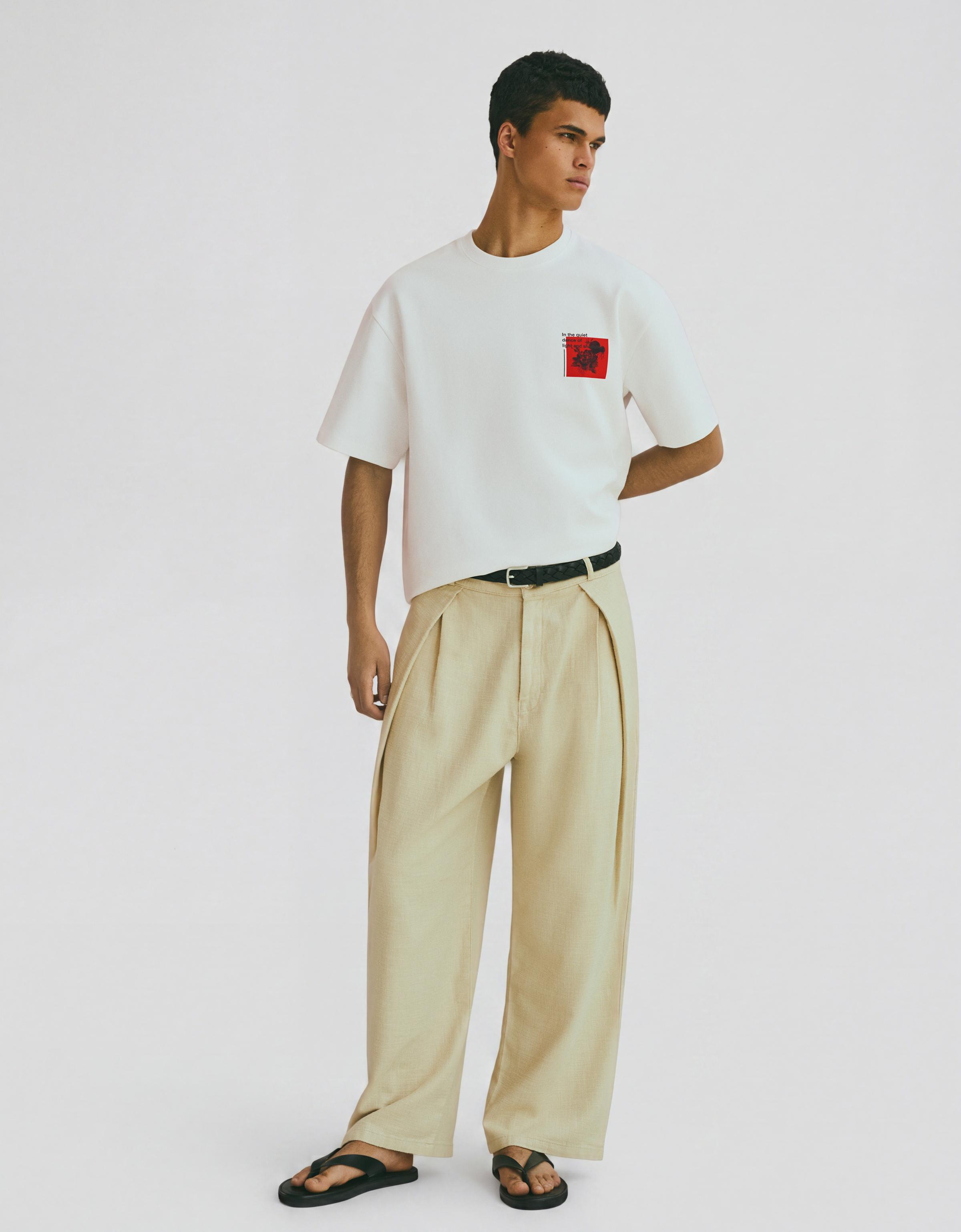 Printed interlock sweatshirt — Off white