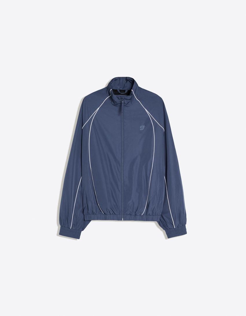 Contrast technical jacket-Blue
