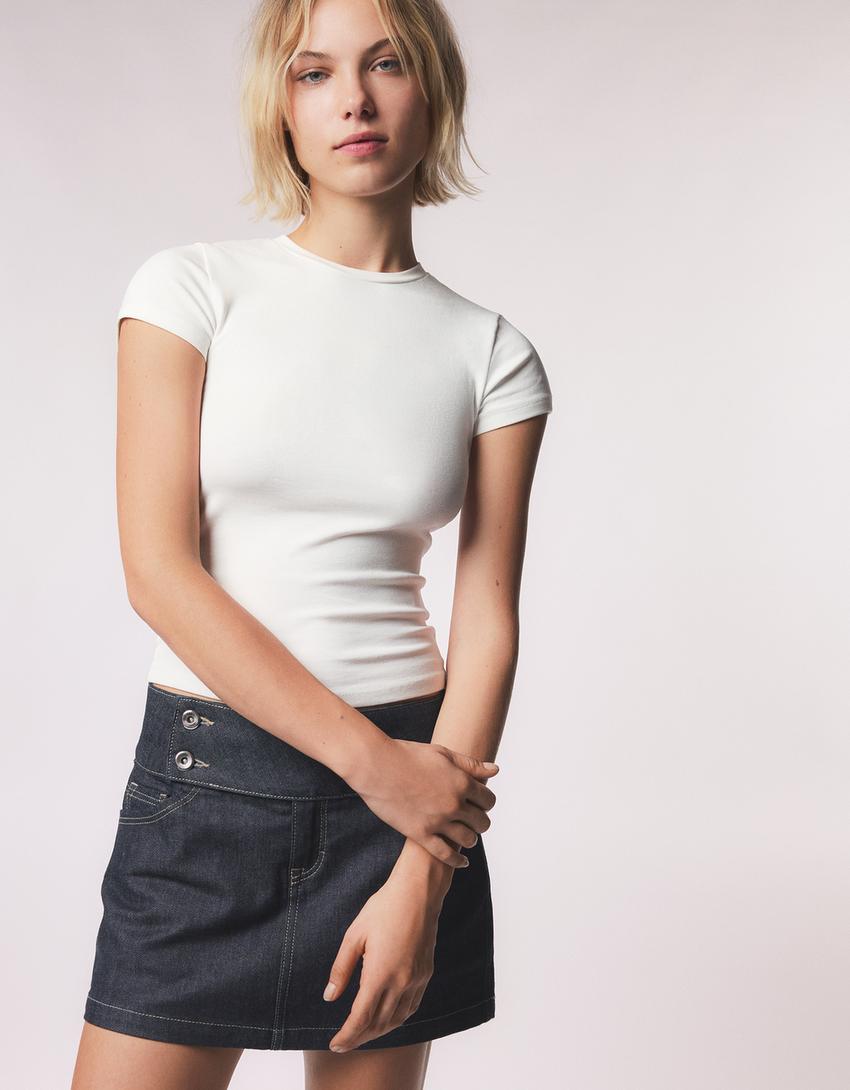 Kortærmet T-shirt med rund hals-Off-white
