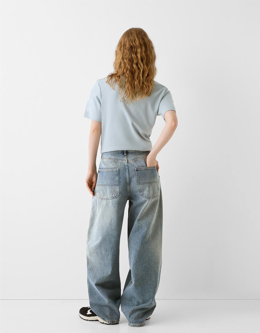 Texans skater fit d’efecte rentat-Blau rentat-2