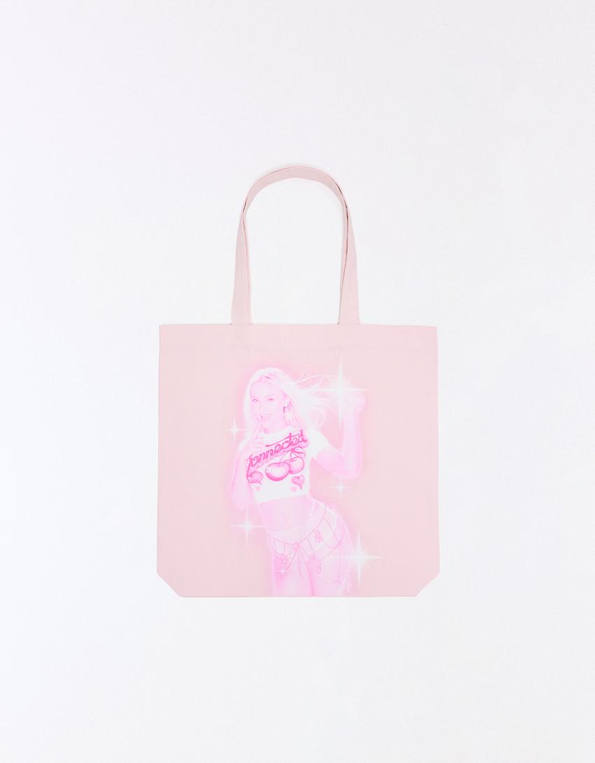 Zara Larsson tote bag-Pink