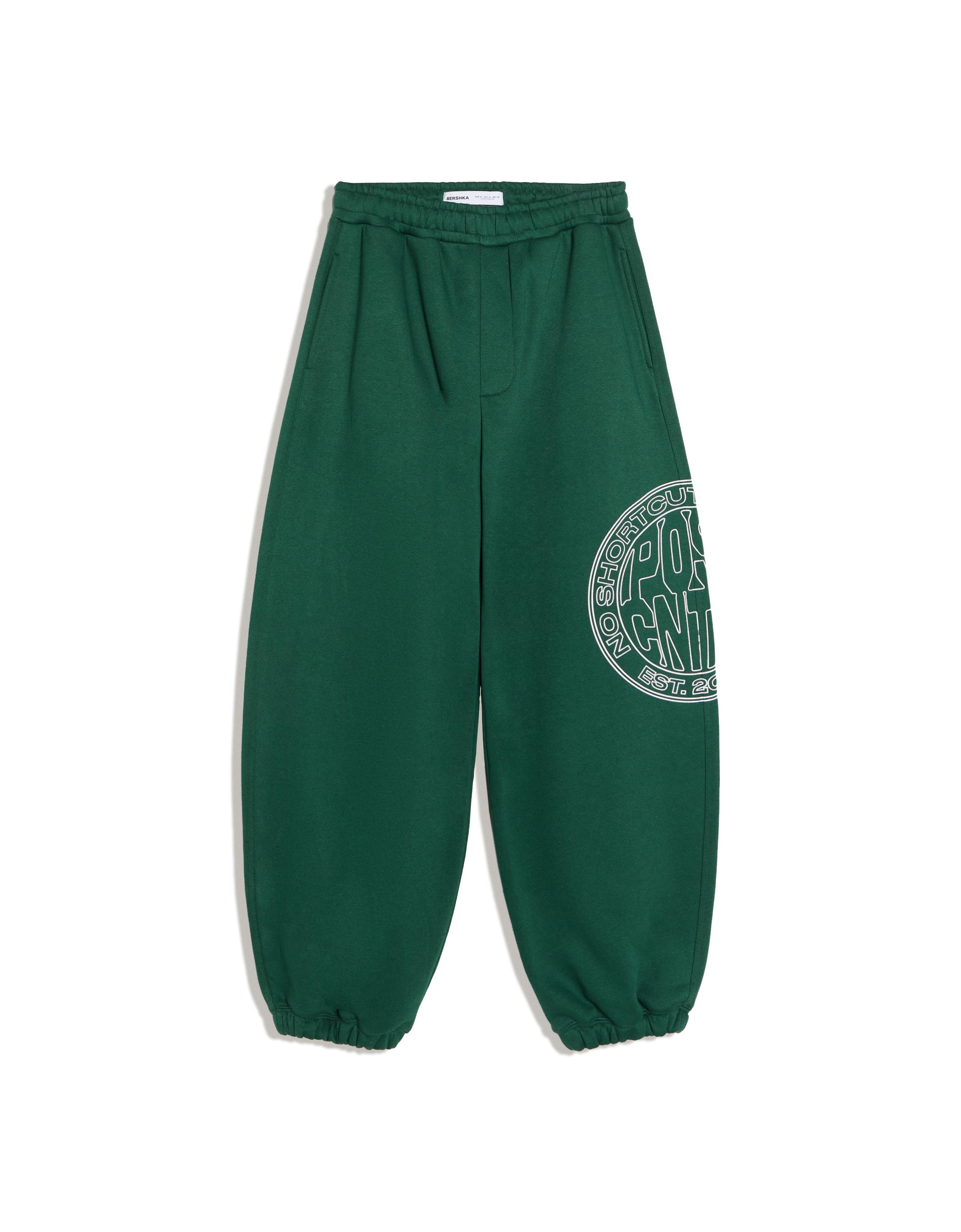 Side print joggers — Green