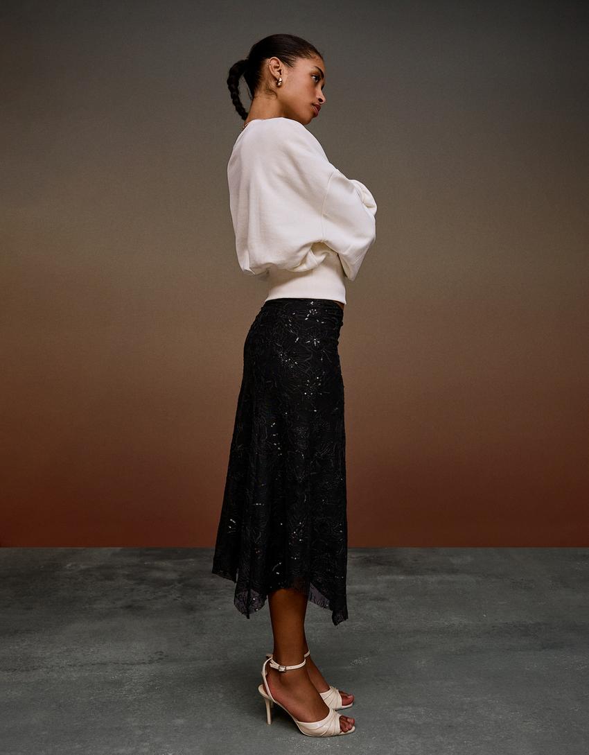 Ruched heeled sandals-BEIGE